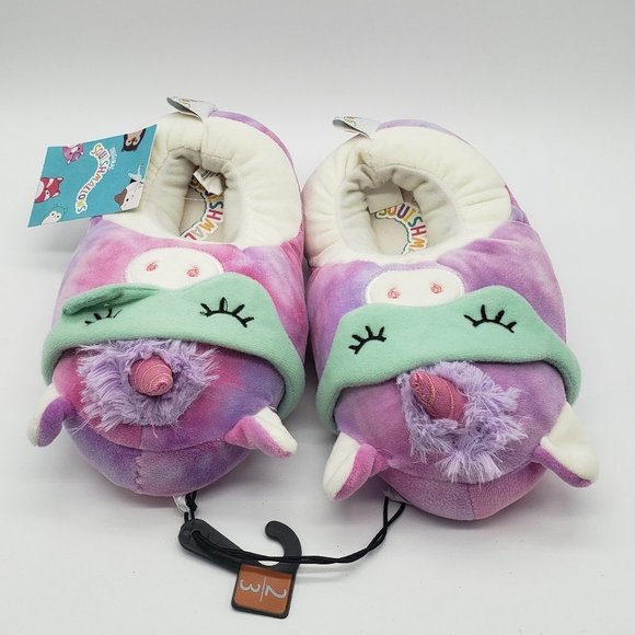 ORIGINAL Squishmallows UNICORN Girl's Rubber Sole Slippers - NWT - Size 2-3 - Picture 8 of 11